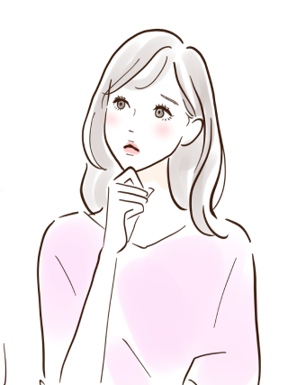 悩んでいる女性のイラスト